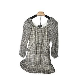 Trixxi Girl size Large Plaid tiered ruffle dress